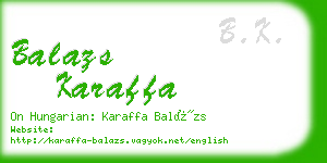 balazs karaffa business card